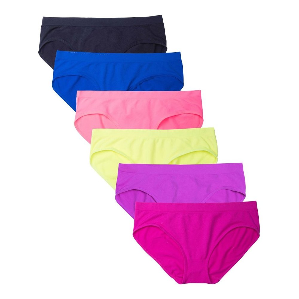 6 Pack Women's Nylon Spandex Hipster Brief Underwear A11 Neons New NWB